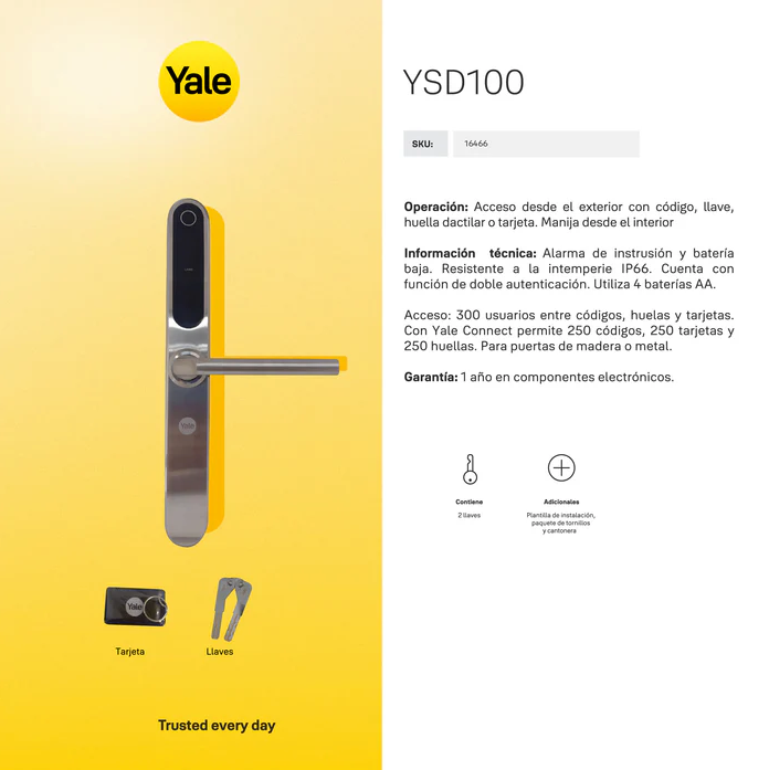 Cerradura Digital Ysd100 (puerta abatible)