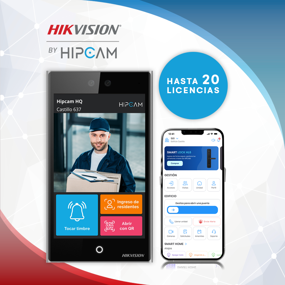 Sistema de Portería Inteligente para edificios (hasta 20 apartamentos) Línea Hikvision by Hipcam