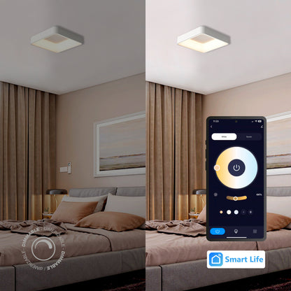 Plafón LED Inteligente Cuadrado 32W, Blanco