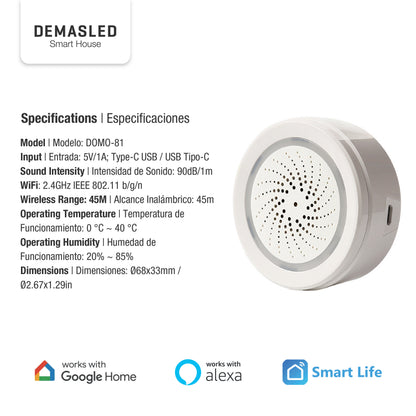 Sirena de Alarma WiFi 100dB