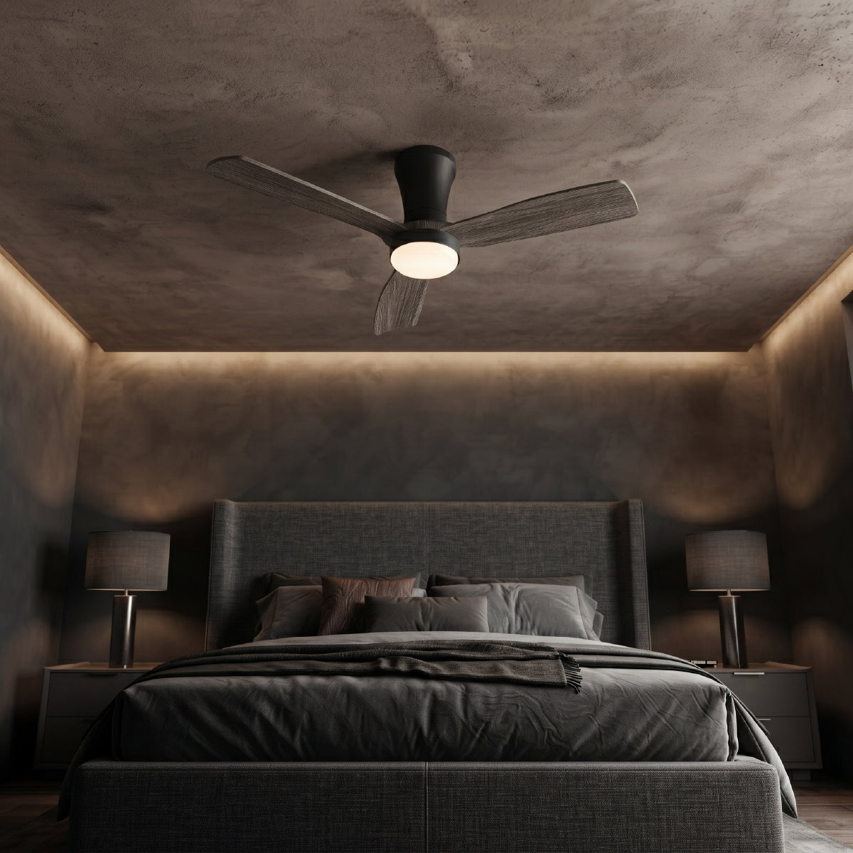 Ventilador de Techo Inteligente Ø130cm, Madera Oscura