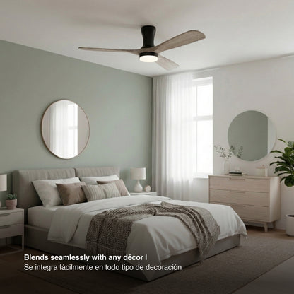 Ventilador de Techo Inteligente Ø130cm, Madera Oscura
