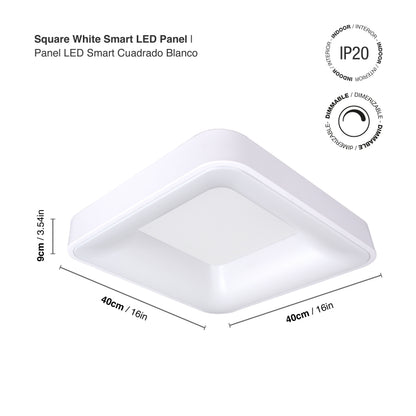 Plafón LED Inteligente Cuadrado 32W, Blanco