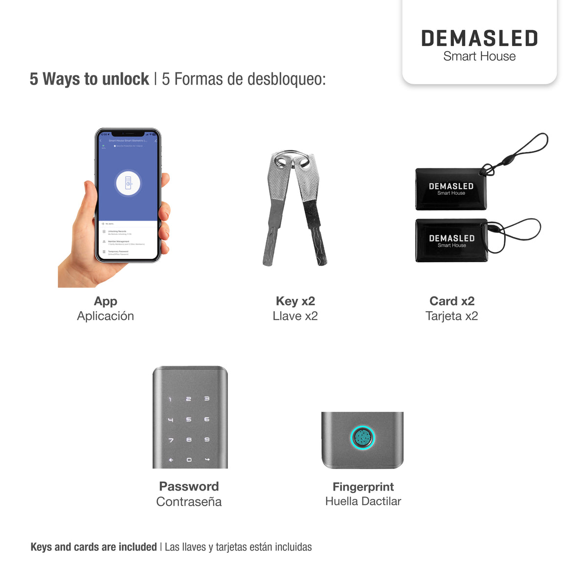 Mini Cerradura Biométrica para Blindex