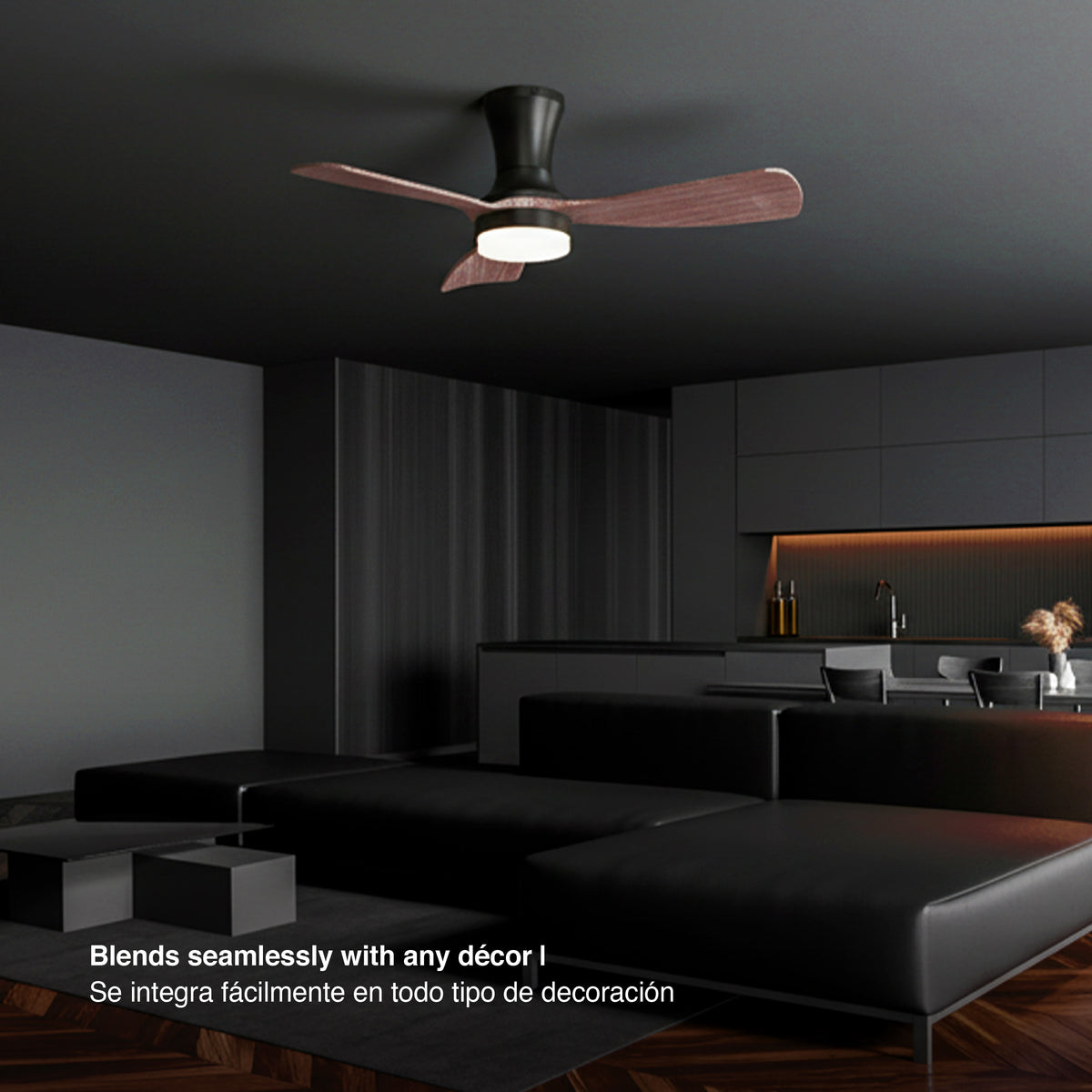 Ventilador de Techo con Luz LED Ø92cm, Madera Oscura