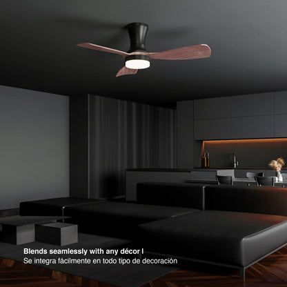 Ventilador de Techo con Luz LED Ø92cm, Madera Oscura
