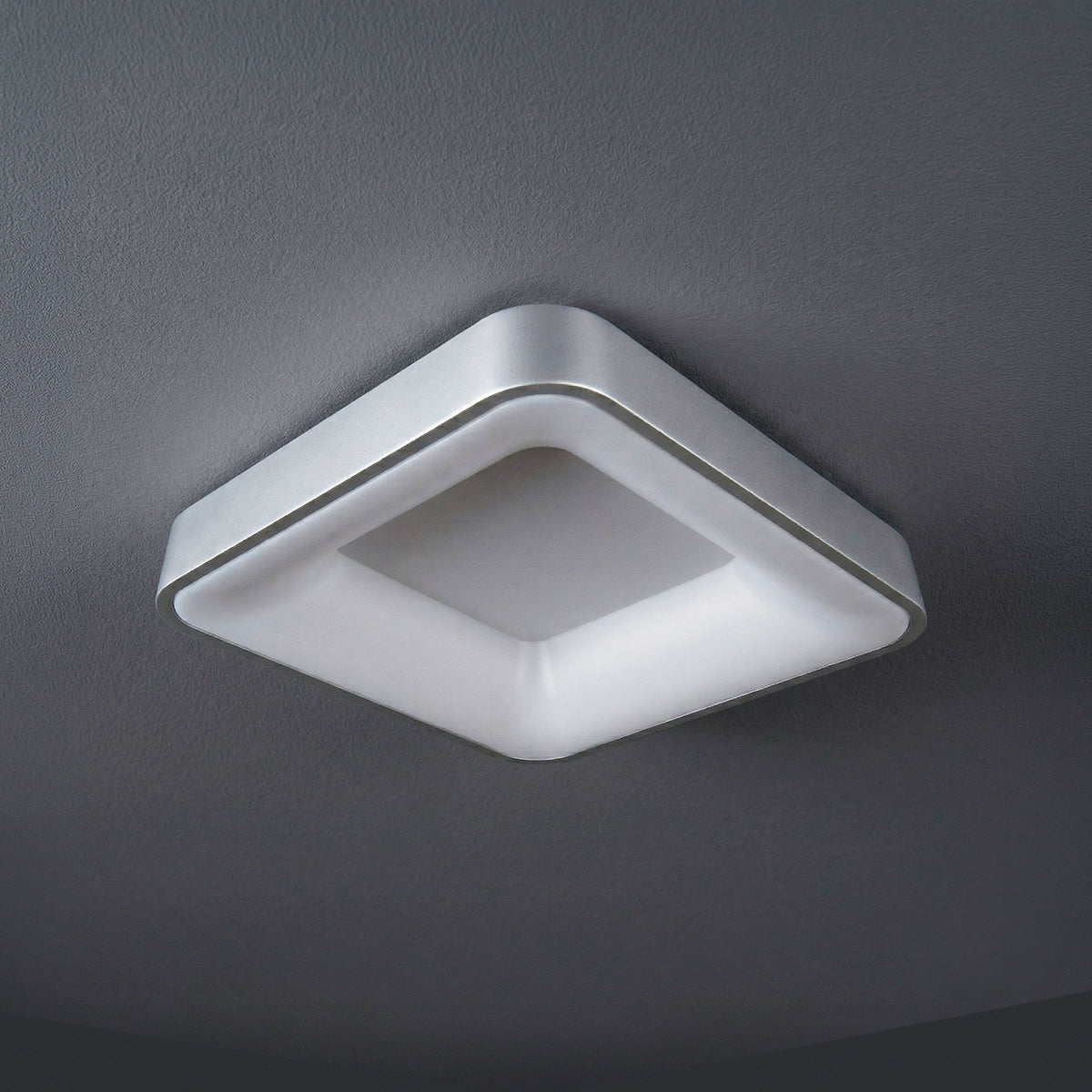 Plafón LED Inteligente Cuadrado 32W, Níquel
