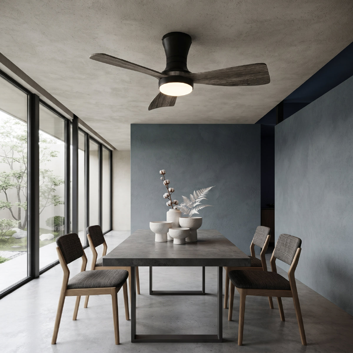 Ventilador de Techo con Luz LED Ø92cm, Madera Oscura