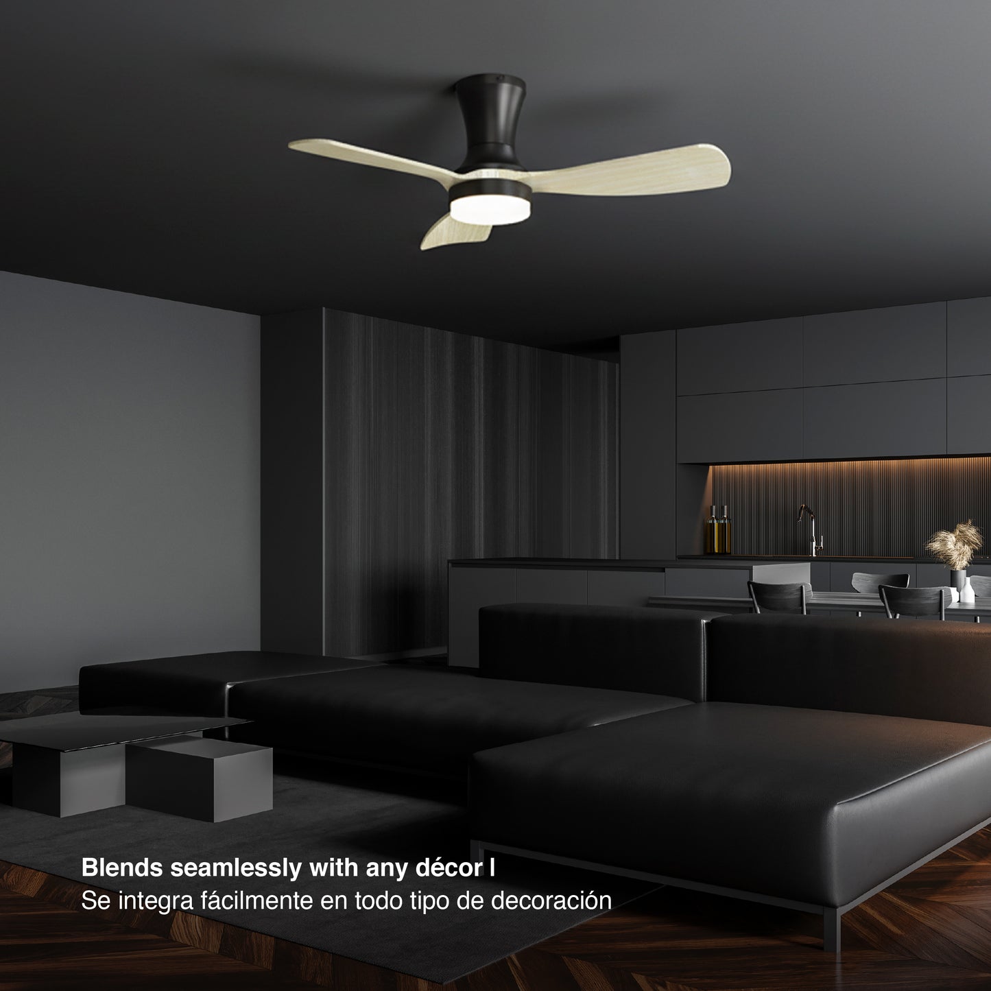 Ventilador de Techo con Luz LED Ø92cm, Madera Clara