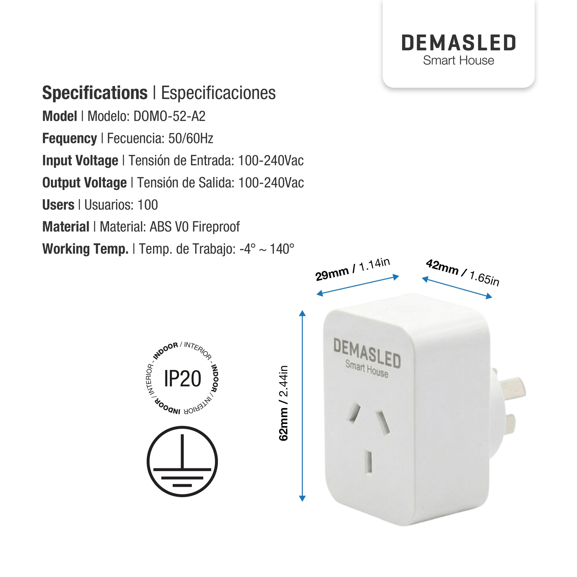 Enchufe Inteligente 10A, 2200W