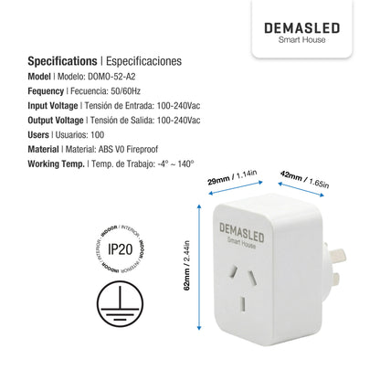 Enchufe Inteligente 10A, 2200W