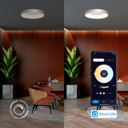 Plafón LED Inteligente Redondo 48W, Níquel
