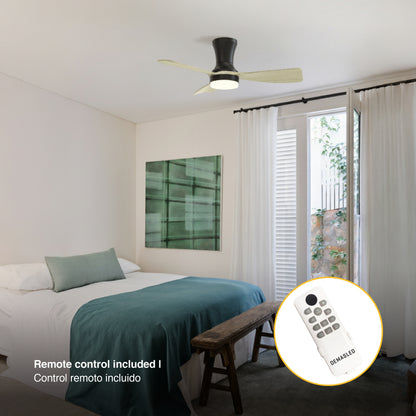 Ventilador de Techo con Luz LED Ø92cm, Madera Clara