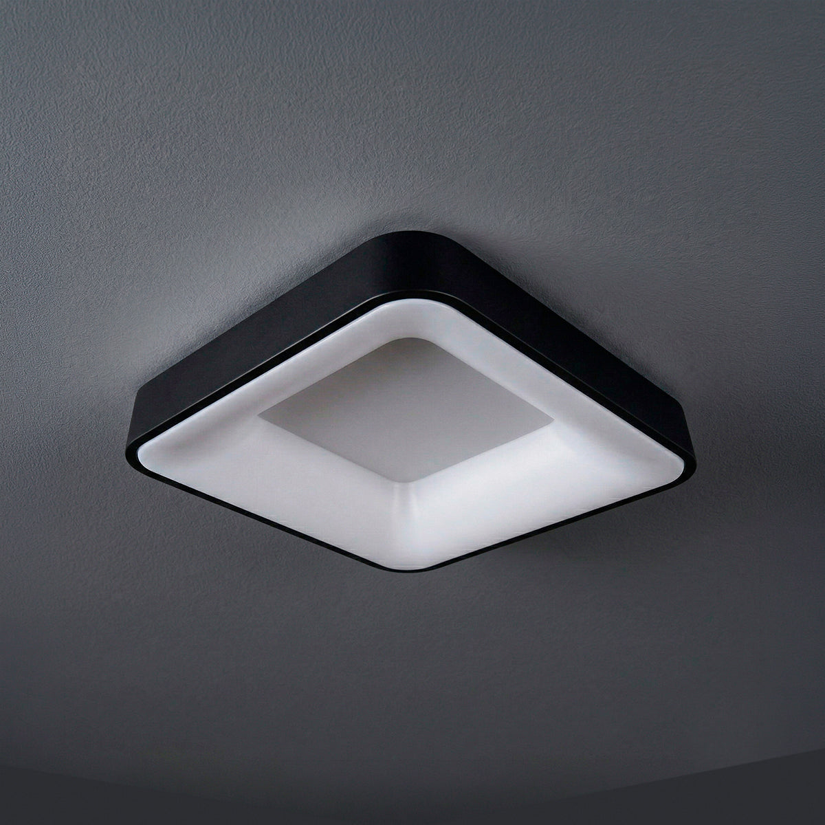 Plafón LED Inteligente Cuadrado 32W, Negro