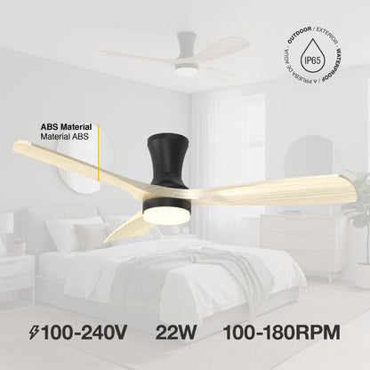 Ventilador de Techo Inteligente Ø130cm, Madera Clara