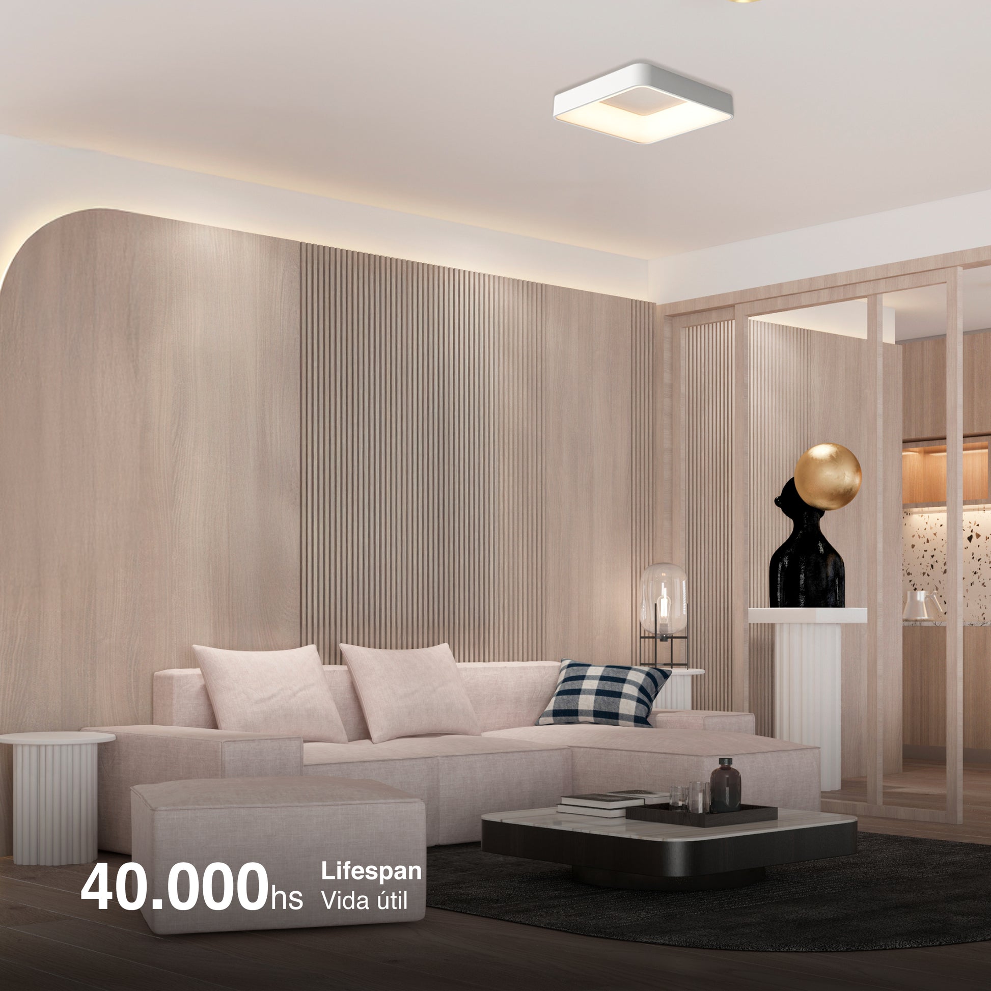 Plafón LED Inteligente Cuadrado 32W, Blanco
