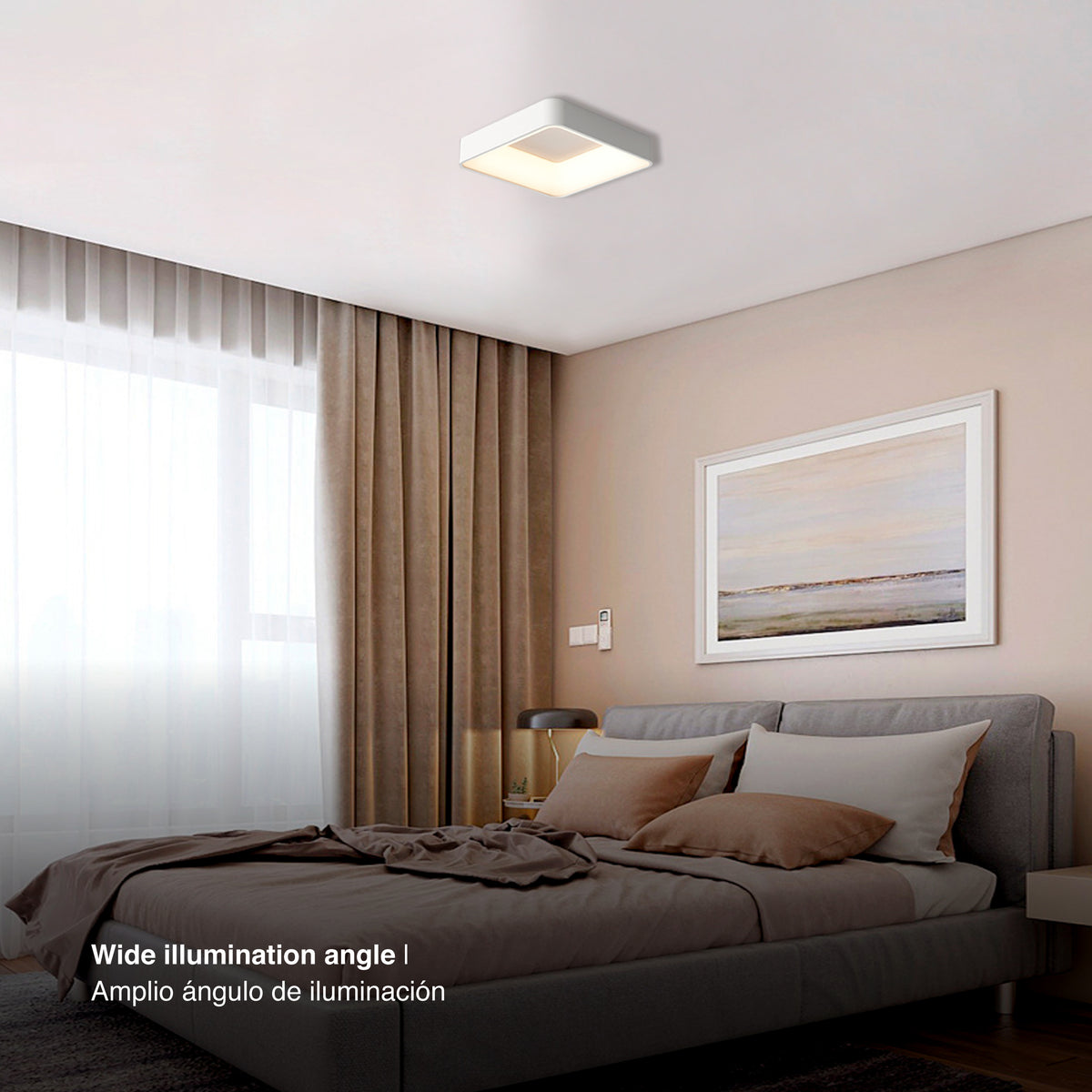 Plafón LED Inteligente Cuadrado 32W, Blanco