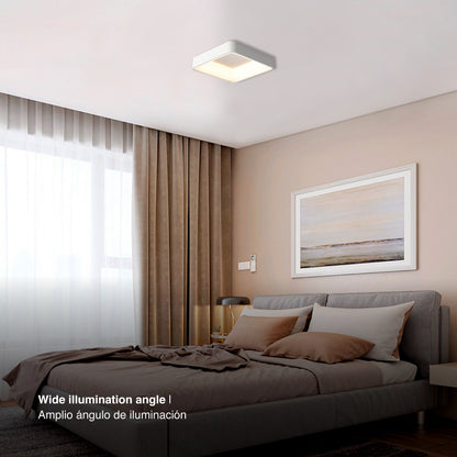 Plafón LED Inteligente Cuadrado 32W, Blanco