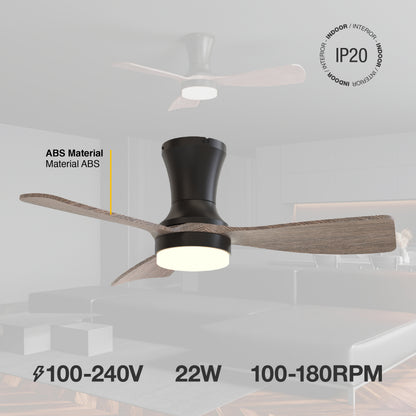Ventilador de Techo con Luz LED Ø92cm, Madera Oscura