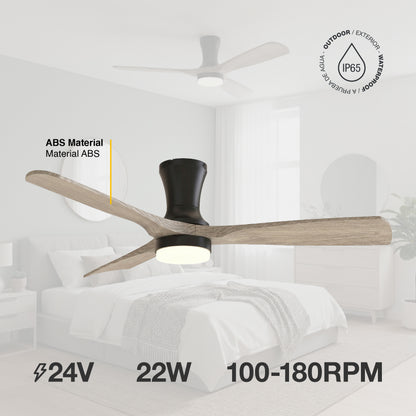 Ventilador de Techo Inteligente Ø130cm, Madera Oscura