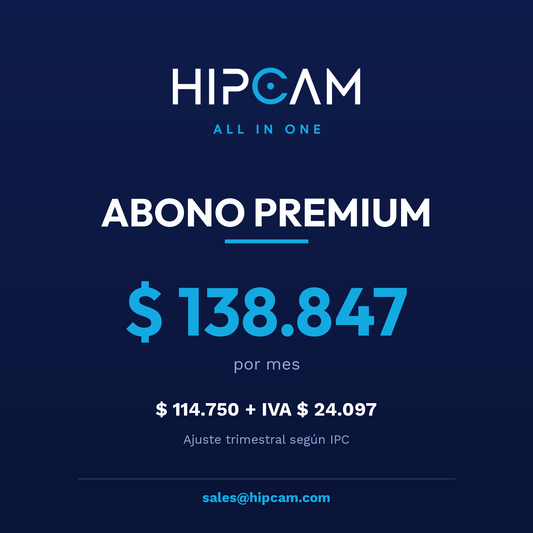 Abono HIPCAM Premium $131.587,50 por mes