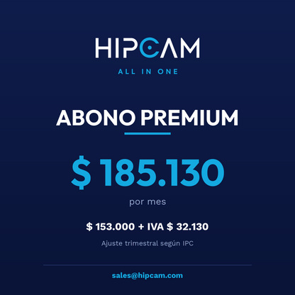 Abono HIPCAM Premium $175.450 por mes
