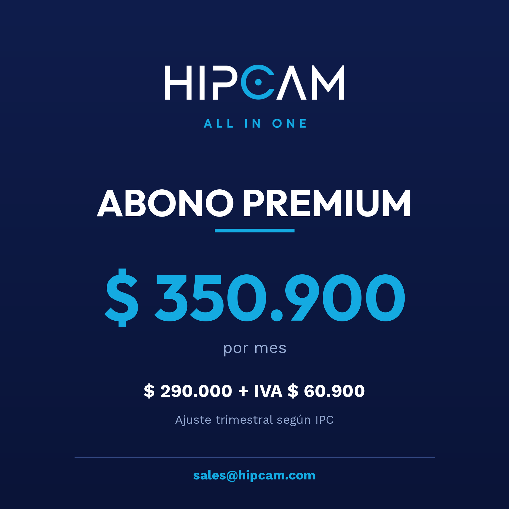 Abono HIPCAM Premium $350.900 por mes