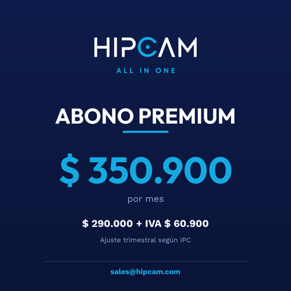 Abono HIPCAM Premium $350.900 por mes