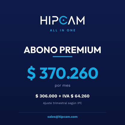 Abono HIPCAM Premium $350.900 por mes